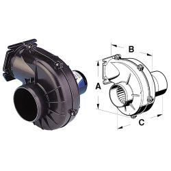 Jabsco 34739-0010 3" Flange Mount Blower 12V | Blackburn Marine Engine Room Blower Motors